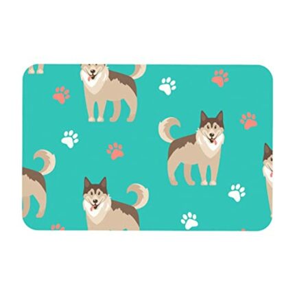 VBFOFBV Door Mat, Outdoor Indoor Doormat, Durable Floor Mat Non Slip Rug, Front Doormat for Entryway, Patio, Cartoon Animal Husky Pet