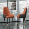 FATIVO Leather Dining Chairs Set of 2 : Faux Leather Upholstered Dining Chairs Elegant and Stylish Ergonomics Thick Seat High Back Large Chair fo