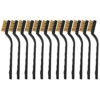 Akls Mini Brass Wire Brushes Plastic Handles Wire Brush for Cleaning Rust, Metal Work Pieces, Welding Slag and Rust, Greasy Dirt, 12pcs