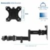 VIVO Steel Universal Full Motion Pole Mount Monitor Arm with Removable 75mm and 100mm VESA Plate, Fits 17 to 32 inch Screens, Black, MOUNT-POLE01