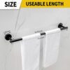24 Inch Matte Black Towel Bar, Bathroom Towel Holder Kitchen Dish Cloths Hanger SUS304 Stainless Steel Bath Towel Hangers for Bathroom Wall(2 Pac