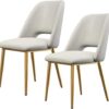 dining chair Office Reception Chairs Business Dining Chairs Set Kitchen Dining Chairs Set of 2, Counter Corner Kitchen Chairs with Gold Metal Leg