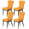 Kitchen Dining Room Furniture Chairs Dining Chair Set Of 4 PU Leather High Back Soft Seat Soft Padded Seat Kitchen Chair with Metal Chair Legs Ki