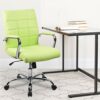 Flash Furniture Mid-Back Vinyl Executive Swivel Office Chair with Chrome Base and Arms, Orange, Set of 1