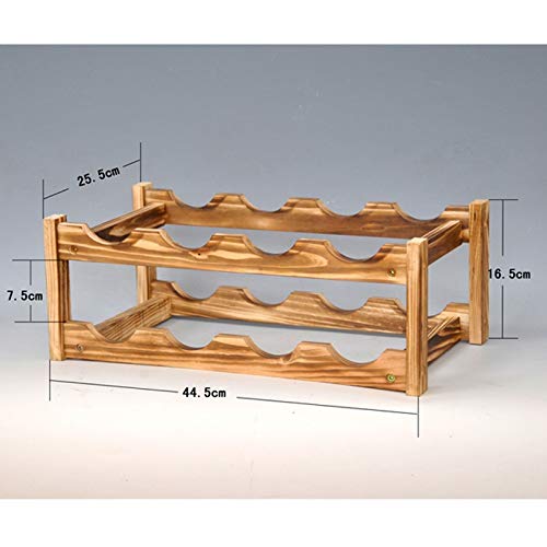 Yalych Countertop Shape Bamboo Wood Wine Rack - Wooden Countertop Cabinet Wine Holder Storage Stand Cellar, Table Top Wine Bottle Storage Slots f