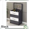 DINGZZ Multi-function Makeup Table Nordic Dressing Table Storage with Drawer Cabinet Bedroom White Black with Small (Color : D)