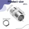 2Pcs Stainless Steel Shower Hose Connector Durable and Damage Resistant Shower Hose Connector Male to Female Ideal for Air Hoses Fuel Hoses Water