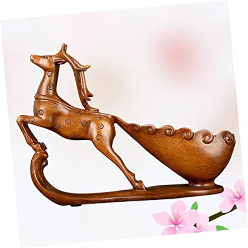 VILLCASE Large Wooden Money Chests Sika Deer Decor Bar Wine Rack Desktop Sika Deer Sika Deer Decorate Bar Sika Deer Decor Ornament Sika Deer Home