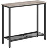 HOOBRO Console Table, Slim Console Table for Hallway, Entryway Table with 2 Shelves, Industrial Display Table, Slim Sofa Table for Living Room, B