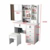 saicheng Vanity Desk with Mirror and Lights-3 Color and Brightness Adjustable, Vanity Set with Drawers and Chair, White Makeup Vanity Table for G