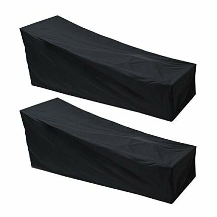 Dandelionsky 2 Pack Outdoor Sun lounger Deck Chair Cover Waterproof Dustproof Oxford Fabric Sunbed Cover Garden Patio Furniture Protector Cover B