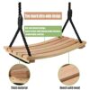 Wood Tree Swing Adult Children Hanging Beech Tree Rope Garden Swings Seat Chair for Indoor Outdoor with Adjustable Rope (20''x10'')