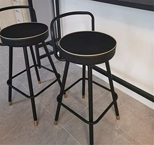 BCLGCF Barstools, Kitchen Counter Bar Chairs with Footrest, Backrest, Breakfast Kitchen High Bar Chairs Metal Leg in Black High Stools Kitchen Ch