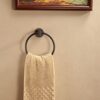 BigBig Home Bronze Towel Holder, Bathroom Towel Ring Oil Rubbed, Bath Hand Towel Rack Hanger Wall Mounted Rustic Farmhouse