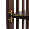 AERATI Side Table End Table with Grid Frame and 2 Storage Shelves Night Table Farmhouse Classic Style 40 x 30 x 54 cm