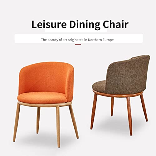 N/A Dining Room Chairs Nordic Style Dining Table With Chairs Set Furniture Cotton Linen Solid Wood Hotel Kitchen Restaurant Stool (Color : Orange