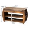 WALNUT Shoe Bench Rack Removable Cushion Hidden Storage Compartment Side Drawer Shoe Storage Organizer Shoe Cabinet (Color : Rosso, Size : 32x46x