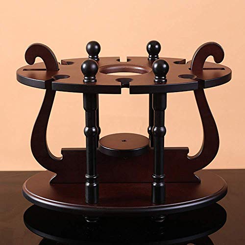 PIBM Stylish Simplicity Wine Racks Free Standing Wine Glass Holder,Round Ding,Solid Wood Creative Wine Display with 6 Glass Rack Amp; 1 Bottle Ho
