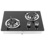 Gas Hob,RV Gas Stove 2 Burners 1.8Kw Power Tempered Glass Panel Easy to Clean Gas Cook Top Hob Gas Hob Gas Cooker Gas Cooker Hobs for Boat Carava