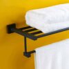 N/A Black Towel Rail, Stainless Steel Towel Rack, Thick Towel Rack, Size 60x22x13.5 Cm - Towel Rack