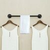 BSTKEY Vintage Industrial Pipe Towel Holder - Wall Mounted Retro Metal Towel Rack Bar Hanging Bathrobe Holder Hanger, Bathroom Accessories, Black
