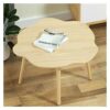 ZYZMH Solid Wood Small Coffee Table Irregular Bedroom Dining Table Round Home Bay Window Desk (Color : Svart, Size : 60 * 20m)