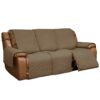 Easy-Going Recliner Sofa Cover, Reversible Couch Cover for 3 Seat Recliner, Split Sofa Cover for Each Seat, Furniture Protector with Elastic Stra