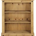 Corona Small Low Bookcase, Mexican Solid Pine Wood