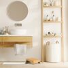 Heuffe Toilet Stool, Foldable Poop Stool Squat Adult for Bathroom, Wood Pooping Stool Folding, Squatting Bathroom Potty Stool with Anti-Slip Stri