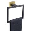TQKAG Brushed Gold Towel Ring Bathroom Hand Towel Holder Stainless Steel Square Towel Bar Hangers Wall Mounted