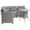 CZDYUF 4-piece Resin Wicker Patio With Round Table, Gray Cushion Furniture Set Sofa-type Garden Pool Balcony