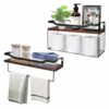 AfooBezos Bathroom Shelves Over Toilet, Floating Bathroom Shelves with Protective Metal Guardrail, Wood Wall Shelves for Bathroom, Bedroom, Livin