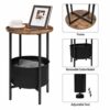 HOOBRO Round Side Table, Sofa End Coffee Drink Snack Table, Bedside Lamp Table with Removable and Washable Storage Basket, for Small Spaces, Livi