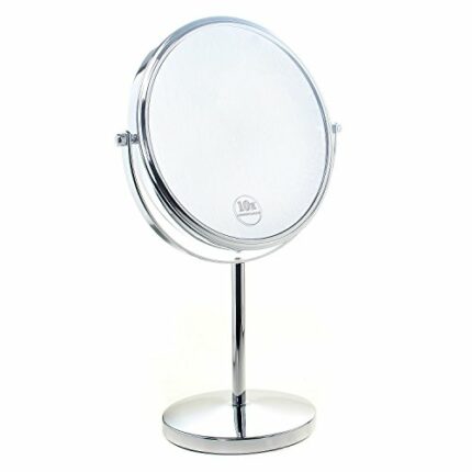 TUKA Freestanding Cosmetic Mirror 5x Zoom, 8 inch Make Up Mirror Pedestal Table Mirror for Bathroom Bedroom, Shaving Mirror Cosmetic Vanity Mirro