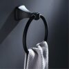RAKUTE Modern Design Space Aluminum Black Towel Rings, Towel Holder, Round Wall-Mounted Towel Rack, Bathroom Accessories Hardware Bathroom Ring