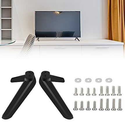 Swetup TV Pedestal Feet, Universal Table Desk Pedestal TV Stand, TV Screen Stand Legs with Screws for TCL 40-50 Inch LCD Flat&Curved Screen TV, 4