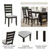 FEER Kitchen 5 Piece Dining Table Farmhouse Wood W/2 Tier Storage Racks 4 Person Kitchen Set W/Upholstered Dining Chair