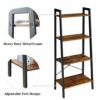 IBUYKE Ladder Shelf, Bookshelf, 4-Tier Storage Organiser Shelves, Shelving Unit, Plant Stand, Living Room Bookcases, Industrial Bookshelf, for Be