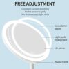 GUFAC Folding Lighted Makeup Mirror, Portable Travel Vanity Mirror with Dimmable LED Lights and Stand, Angles Adjustable,Rechargeable Compact Rou