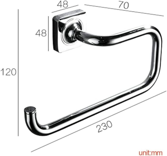 RAKUTE Nordic Towel Ring, Towel Rack, All Copper Bathroom Towel Holder, Toilet Perforated Towel Hanger Bathroom Ring