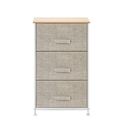 N/A 3 Layers Fabric Drawer Nightstand Organizer Closet Storage Non-woven Chest Of Dresser Sundries Cabinet Home Bedroom Furniture
