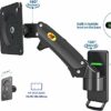 NB North Bayou TV Monitor Wall Mount Bracket Full Motion Articulating Swivel for 17-27 Inch Monitors with Gas Spring (Black Single Extension) F12