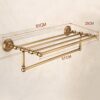 HIGOH Towel Racks, Bathroom Towel Rack Wall Mounted Towel Holder,European Antique Bath Towel Rack,All Copper Towel Holder,Bathroom Rack,Bathroom