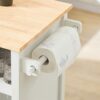 BHVXW Design Kitchen Trolley with Worktop Kitchen Island Kitchen Cabinet Trolley Sideboard on Wheels White Natural