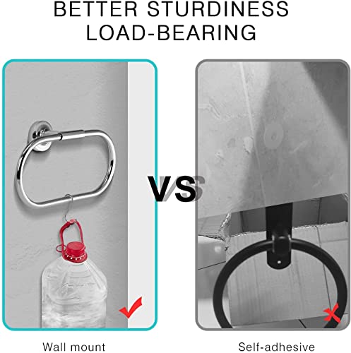 JASSFERRY Wall Mounted Oval Towel Ring Luxury Modern Design Bath Hand Towel Holder Hanger Polished Chrome