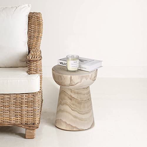 Uziass Wooden Stool for Tree Stump,Coffee Table,Side Table Made in Solid,Plant Stool wiht Natural Solid Wood For Indoor living rooms and Bedrooms