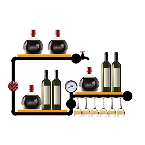 ZYZMH Wall Decoration Wine Rack, Home Wall Wine Rack, Vintage Industrial Wall Iron Wine Rack