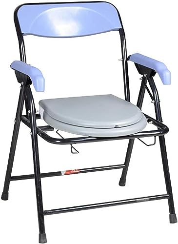 CNAOHGHN Stool for Elderly, Toilet Chair, Padded Seat with Extra Wide Ergonomic Seats, Stainless Steel Safety Frames for Easy Transfers