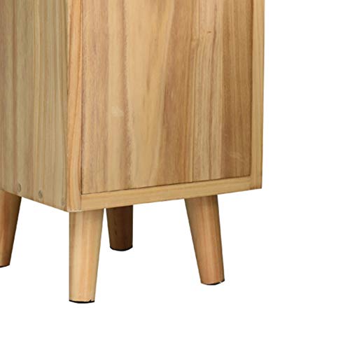 LUKEO All Solid Wood Bedside Cabinet, Narrow Mini Locker, Small Apartment Simple European Style Bedside Cabinet Solid Wood