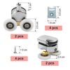 4 Pcs 25mm Shower Door Rollers, Replacement Sliding Shower Door Runners Wheels for 4-6mm Glass, Curved Shower Door Rollers, Shower Enclosure Acce